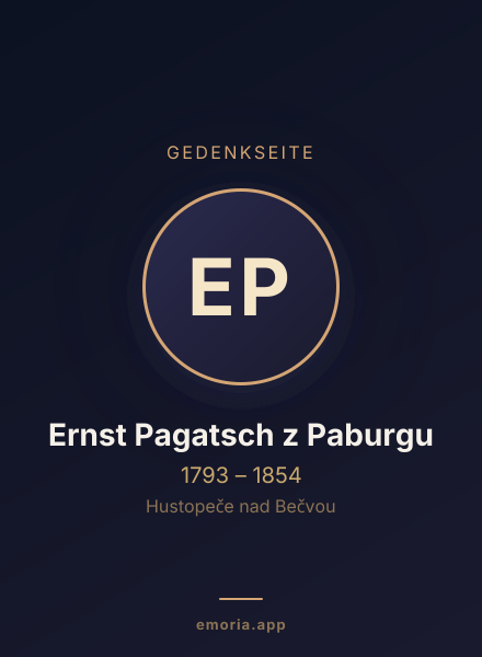 Gedenkportrait von Ernst Pagatsch z Paburgu