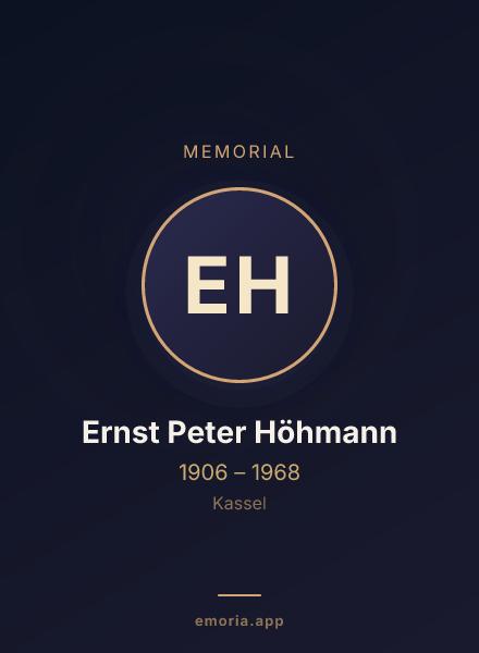 Memorial portrait of Ernst Peter Höhmann
