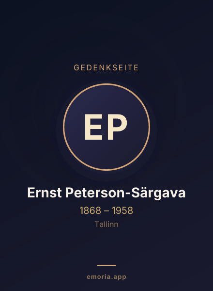 Gedenkportrait von Ernst Peterson-Särgava