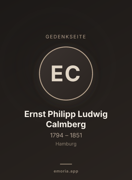 Gedenkportrait von Ernst Philipp Ludwig Calmberg