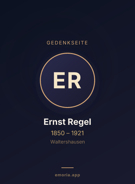 Gedenkportrait von Ernst Regel