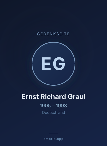 Gedenkportrait von Ernst Richard Graul