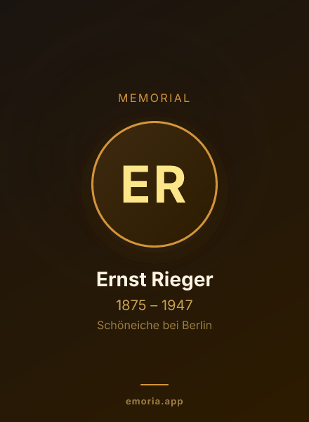 Memorial portrait of Ernst Rieger