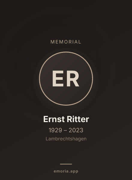 Memorial portrait of Ernst Ritter