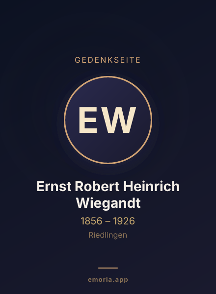 Gedenkportrait von Ernst Robert Heinrich Wiegandt