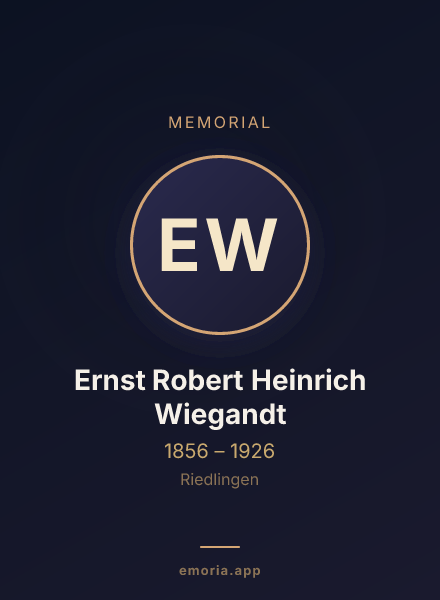 Memorial portrait of Ernst Robert Heinrich Wiegandt