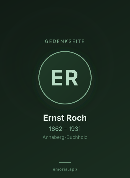 Gedenkportrait von Ernst Roch