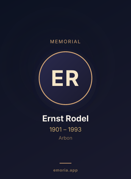 Memorial portrait of Ernst Rodel
