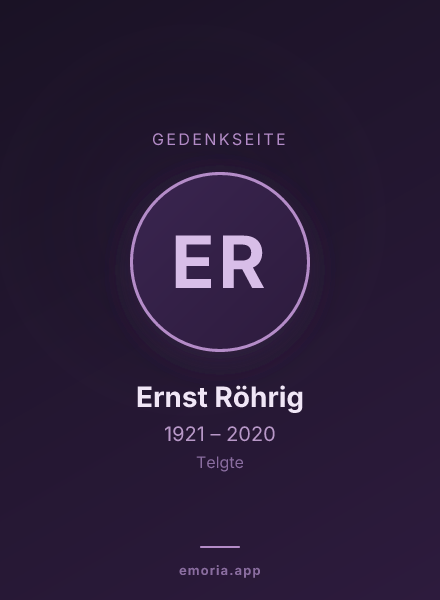 Gedenkportrait von Ernst Röhrig