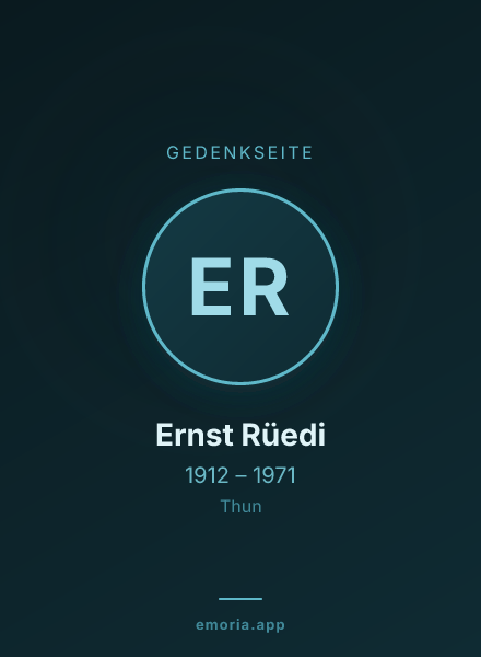 Gedenkportrait von Ernst Rüedi