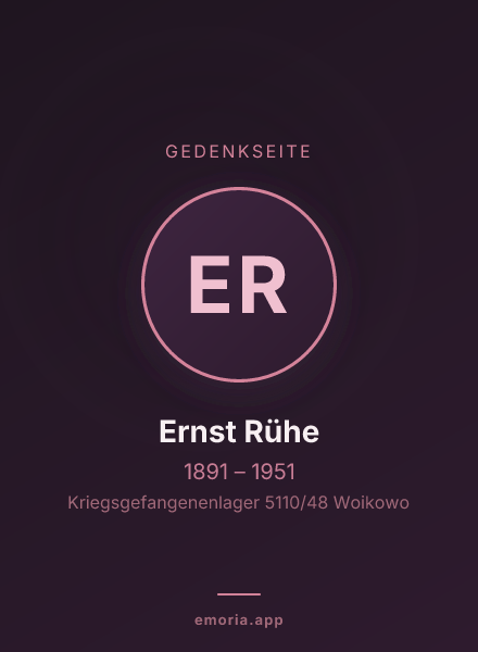 Gedenkportrait von Ernst Rühe