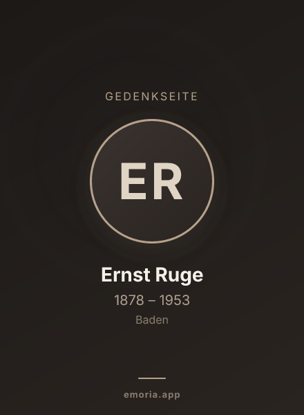 Gedenkportrait von Ernst Ruge