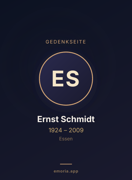 Gedenkportrait von Ernst Schmidt