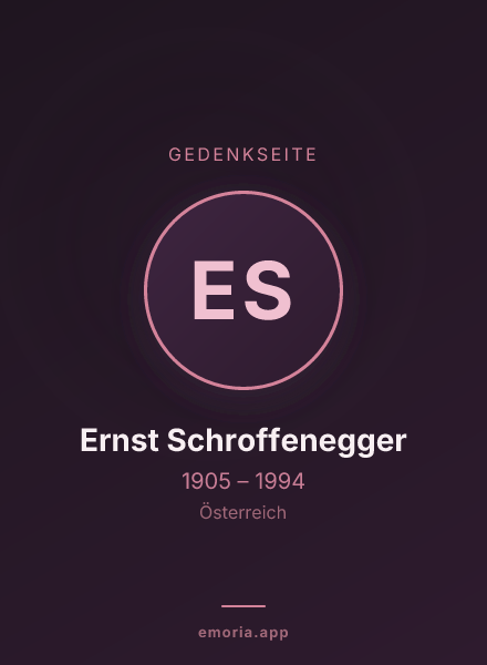Gedenkportrait von Ernst Schroffenegger