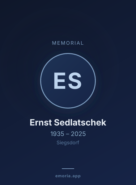 Memorial portrait of Ernst Sedlatschek