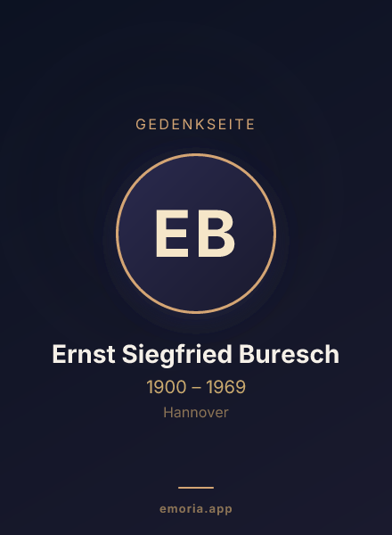 Gedenkportrait von Ernst Siegfried Buresch