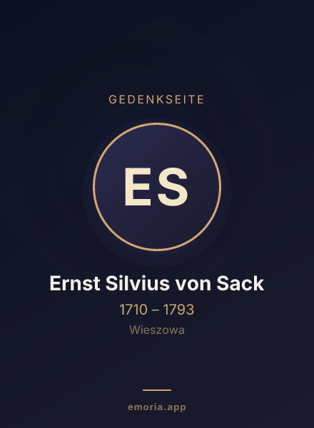 Gedenkportrait von Ernst Silvius von Sack