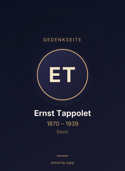 Gedenkportrait von Ernst Tappolet