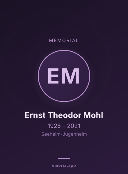 Memorial portrait of Ernst Theodor Mohl