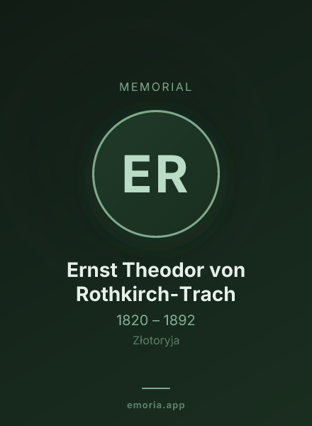 Memorial portrait of Ernst Theodor von Rothkirch-Trach