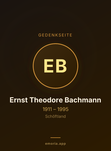Gedenkportrait von Ernst Theodore Bachmann