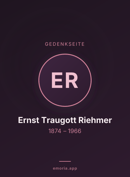 Gedenkportrait von Ernst Traugott Riehmer