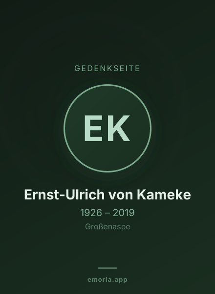 Gedenkportrait von Ernst-Ulrich von Kameke