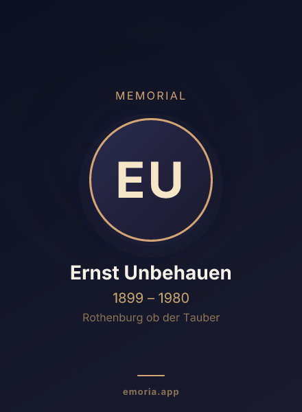 Memorial portrait of Ernst Unbehauen
