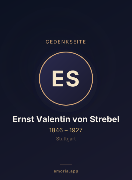 Gedenkportrait von Ernst Valentin von Strebel
