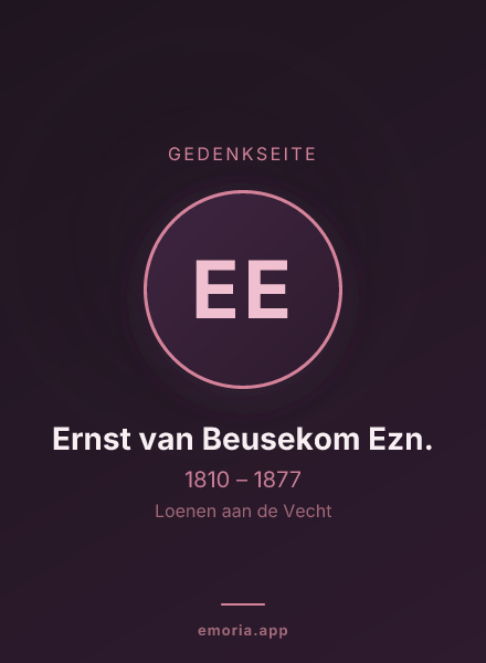 Gedenkportrait von Ernst van Beusekom Ezn.