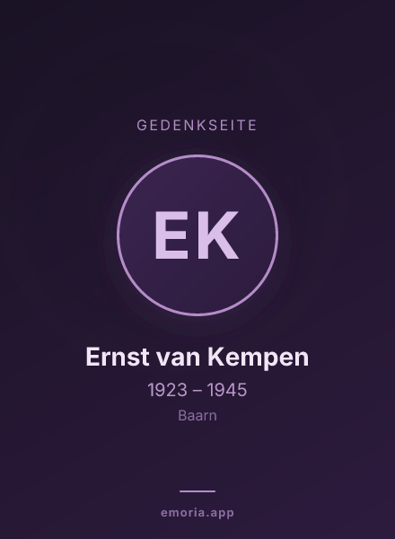 Gedenkportrait von Ernst van Kempen