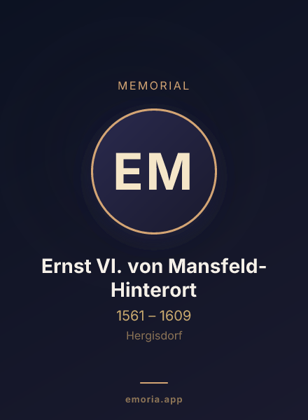 Memorial portrait of Ernst VI. von Mansfeld-Hinterort