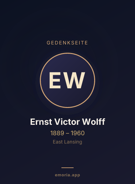 Gedenkportrait von Ernst Victor Wolff