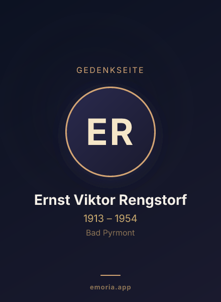 Gedenkportrait von Ernst Viktor Rengstorf