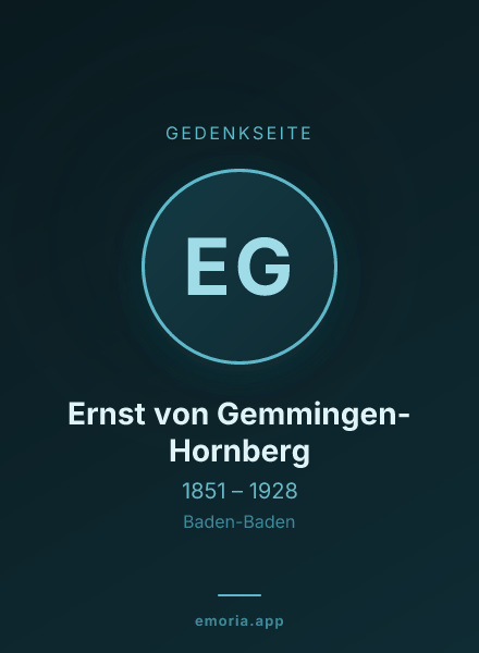 Gedenkportrait von Ernst von Gemmingen-Hornberg