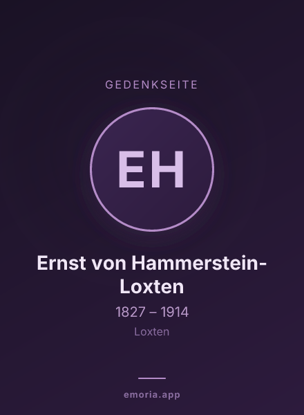 Gedenkportrait von Ernst von Hammerstein-Loxten