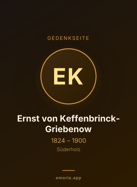 Gedenkportrait von Ernst von Keffenbrinck-Griebenow