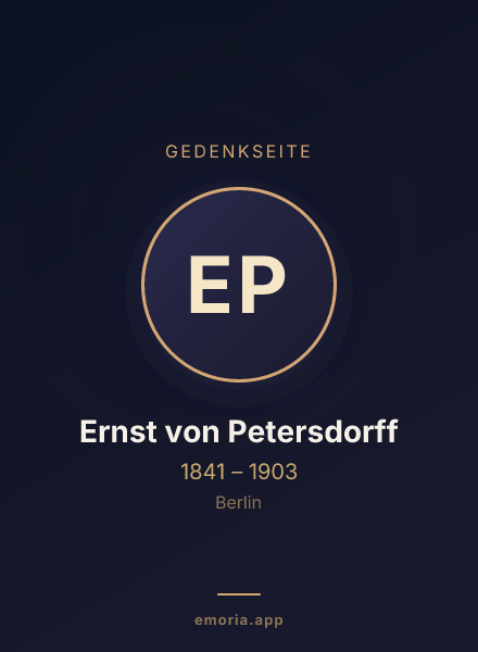 Gedenkportrait von Ernst von Petersdorff