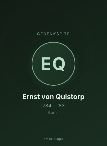Gedenkportrait von Ernst von Quistorp