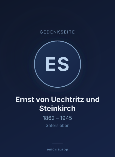 Gedenkportrait von Ernst von Uechtritz und Steinkirch