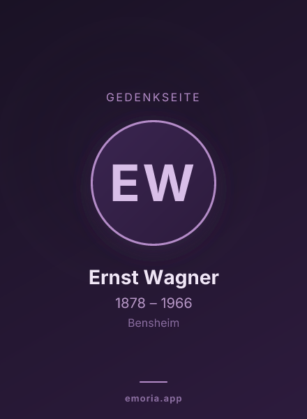 Gedenkportrait von Ernst Wagner