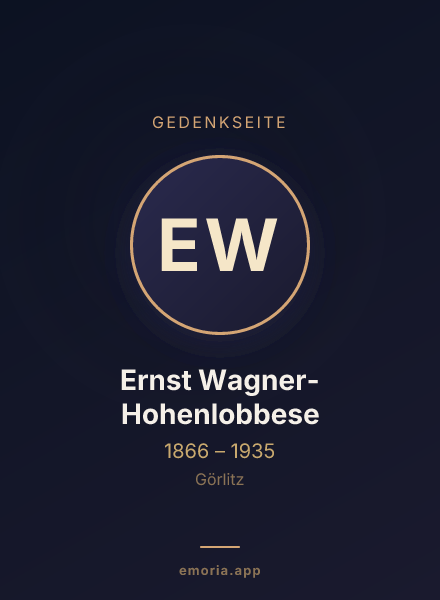 Gedenkportrait von Ernst Wagner-Hohenlobbese