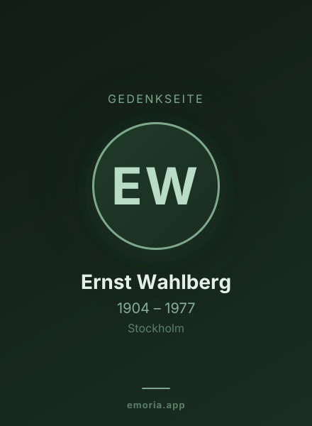Gedenkportrait von Ernst Wahlberg