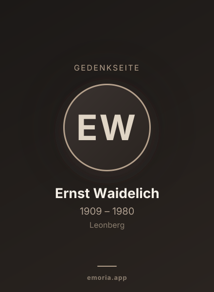 Gedenkportrait von Ernst Waidelich
