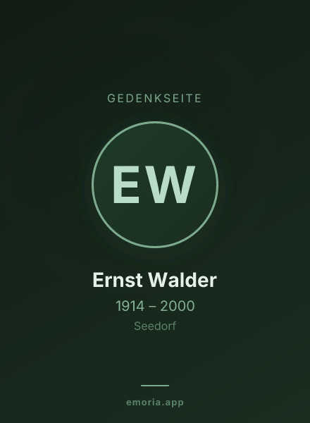 Gedenkportrait von Ernst Walder