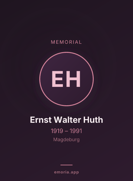 Memorial portrait of Ernst Walter Huth