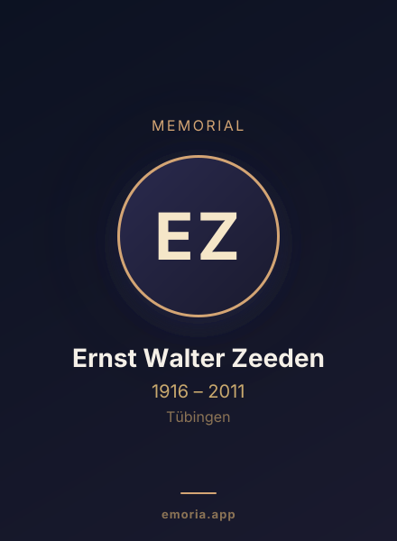 Memorial portrait of Ernst Walter Zeeden