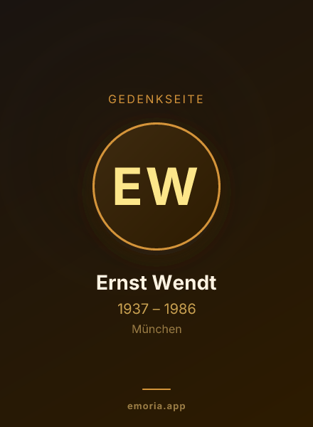Gedenkportrait von Ernst Wendt