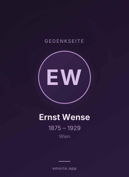 Gedenkportrait von Ernst Wense