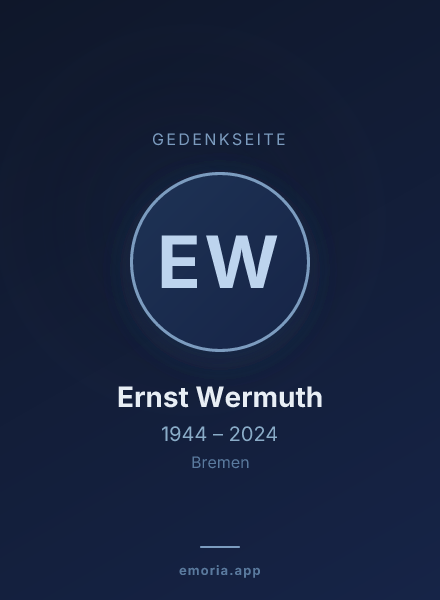 Gedenkportrait von Ernst Wermuth